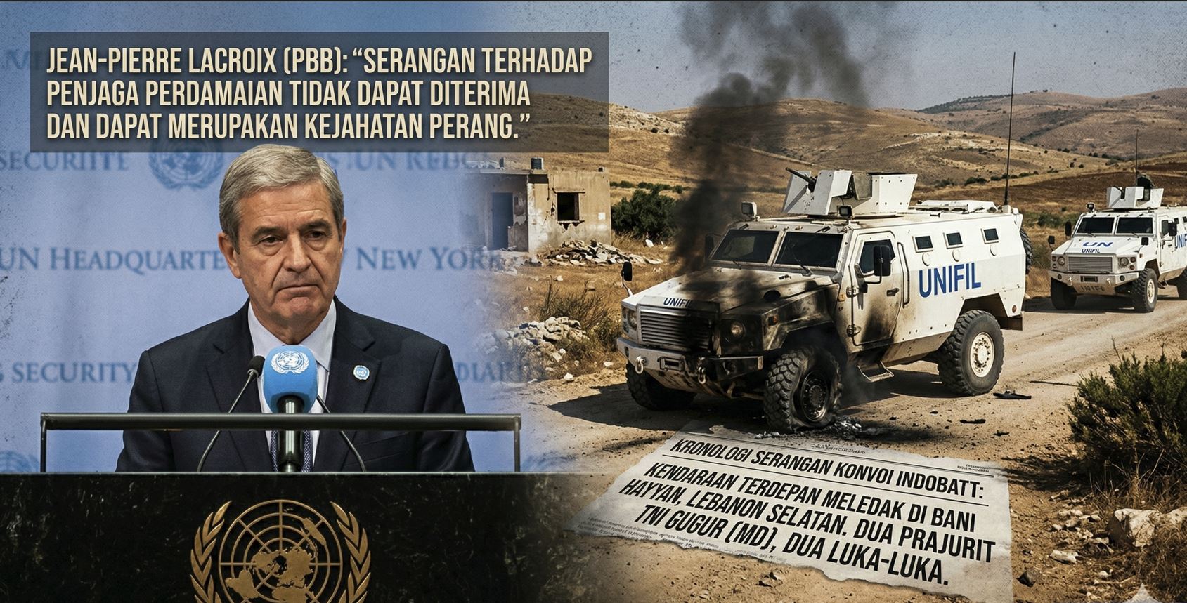 Kronologi Serangan Konvoi Indobatt di Lebanon: Kendaraan Terdepan Meledak, PBB Sebut Potensi Kejahatan Perang